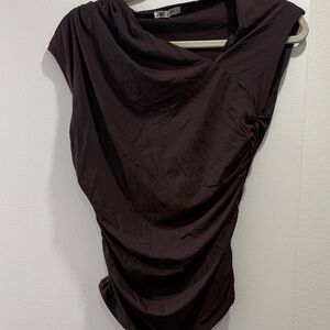 Chocolate Brown Draped Blouse